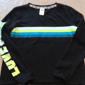 PINK Black Crew Sweatshirt- Size M
